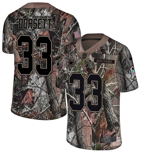 Cowboys #33 Tony Dorsett Camo Youth Stitched Limited Rush Realtree Jersey