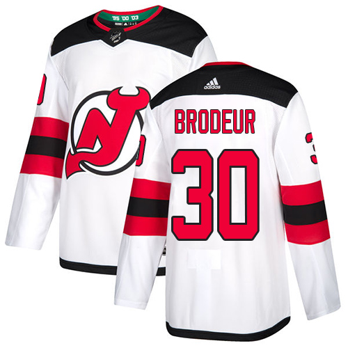 Adidas New Jersey Devils #30 Martin Brodeur White Road Authentic Stitched Youth Jersey Youth