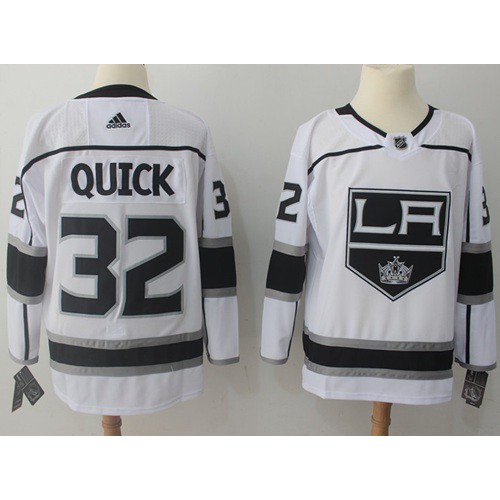 Adidas Los Angeles Kings #32 Jonathan Quick White Road Authentic Stitched Jersey Men's