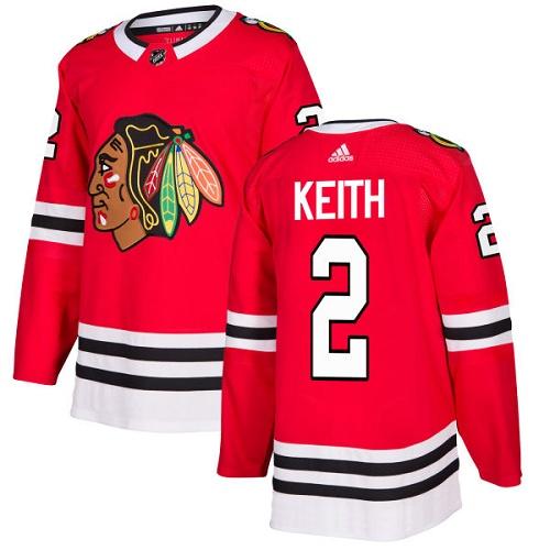Adidas Chicago Blackhawks #2 Duncan Keith Red Home Authentic Stitched Youth Jersey Youth