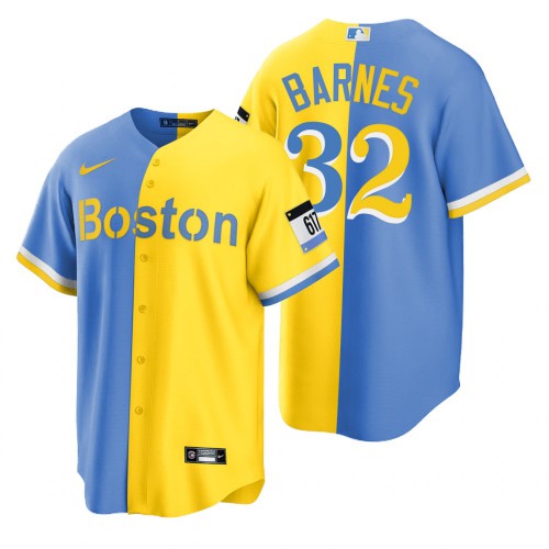 Boston Boston Red Sox #32 Matt Barnes Blue Gold Men's 2022 City Connect Game Jersey Men's