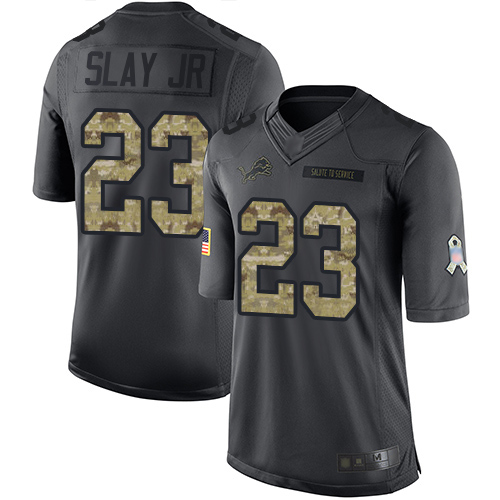 Detroit Lions #23 Darius Slay Jr Black Youth Stitched Limited 2016 Salute to Service Jersey Youth