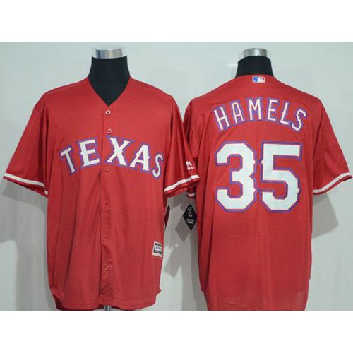 Texas Rangers #35 Cole Hamels Red New Cool Base Stitched Jersey Men's