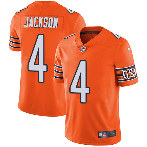 Bears #4 Eddie Jackson Orange Youth Stitched Limited Rush Jersey