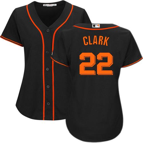 San Francisco Giants #22 Will Clark Black Alternate Women's Stitched Jersey Womens
