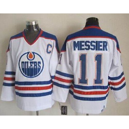 Edmonton Oilers #11 Mark Messier White CCM Throwback Stitched Jersey Men's