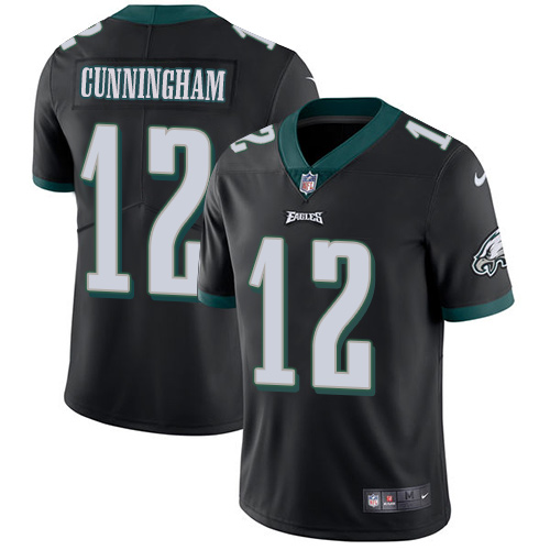 Philadelphia Eagles #12 Randall Cunningham Black Alternate Men's Stitched Vapor Untouchable Limited Jersey Men's