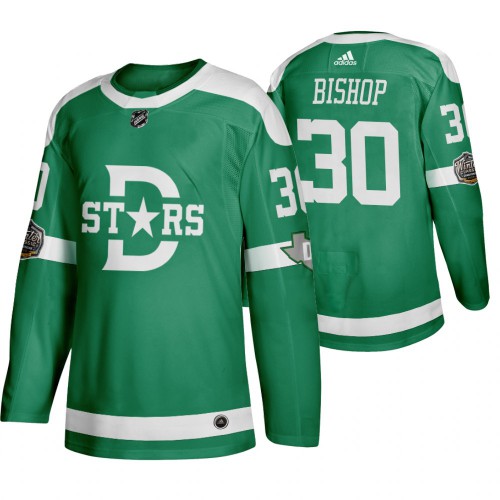 Adidas Dallas Dallas Stars #30 Ben Bishop Men's Green 2020 Winter Classic Retro Jersey Men's