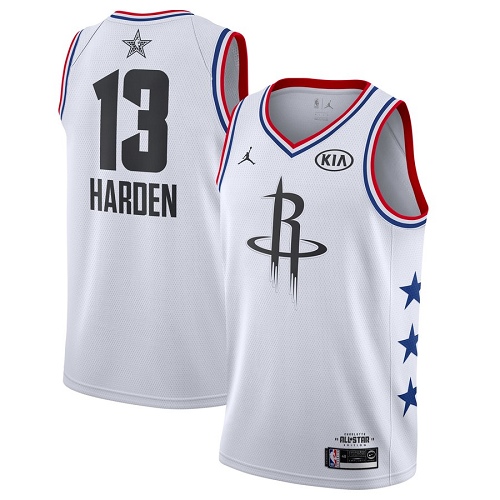 Houston Rockets #13 James Harden White Jordan Swingman 2019 All-Star Game Jersey Mens