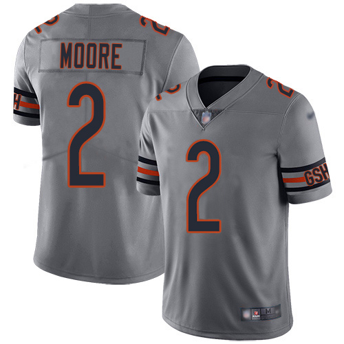 Bears #2 D.J. Moore Silver Youth Stitched Limited Inverted Legend Jersey