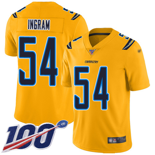 Los Angeles Chargers #54 Melvin Ingram Gold Men's Stitched Limited Inverted Legend 100th Season Jersey Men's