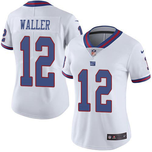 Giants #12 Darren Waller White Women's Stitched Limited Rush Jersey