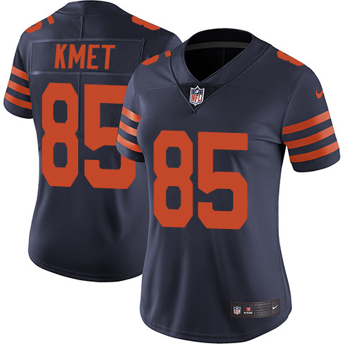 Chicago Bears #85 Cole Kmet Navy Blue Alternate Women's Stitched Vapor Untouchable Limited Jersey Womens