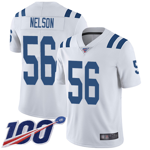 Colts #56 Quenton Nelson White Men's Stitched 100th Season Vapor Limited Jersey