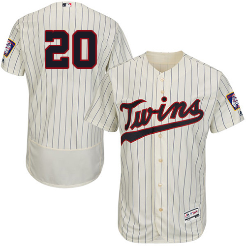 Minnesota Twins #20 Eddie Rosario Cream Strip Flexbase Authentic Collection Stitched Jersey Men's