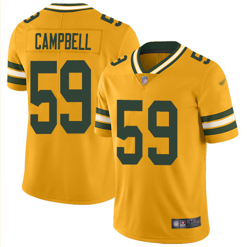 Green Bay Packers #59 De'Vondre Campbell Gold Men's Stitched Limited Inverted Legend Jersey Men's