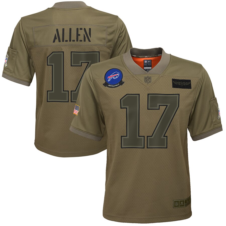 Youth Buffalo Bills #17 Josh Allen Camo 2019 Salute To Service Game Jersey