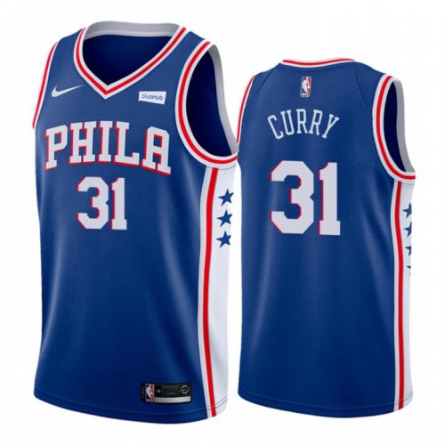 Philadelphia 76ers #31 Seth Curry Blue Womens Swingman Icon Edition Jersey Womens