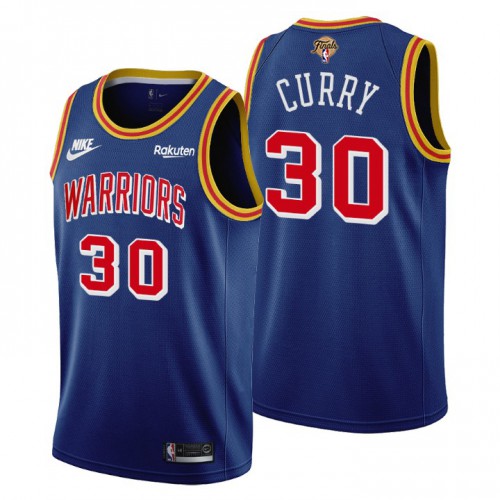 Golden State Golden State Warriors #30 Stephen Curry Mens Releases Classic Edition 2022 Finals 75th Anniversary Jersey Blue Mens