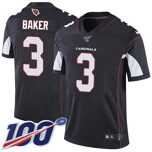 Cardinals #3 Budda Baker Black Alternate Men's Stitched 100th Season Vapor Untouchable Limited Jersey