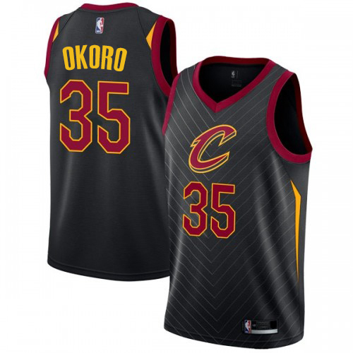 Cleveland Cavaliers #35 Isaac Okoro Black Womens Swingman Statement Edition Jersey Womens