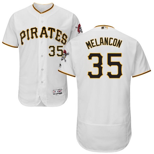 Pittsburgh Pirates #35 Mark Melancon White Flexbase Authentic Collection Stitched Jersey Men's