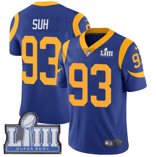 Los Angeles Rams #93 Ndamukong Suh Royal Blue Alternate Super Bowl LIII Bound Men's Stitched Vapor Untouchable Limited Jersey Men's