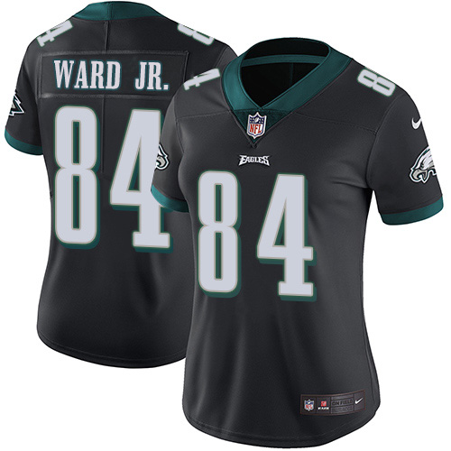 Philadelphia Eagles #84 Greg Ward Jr. Black Alternate Women's Stitched Vapor Untouchable Limited Jersey Womens