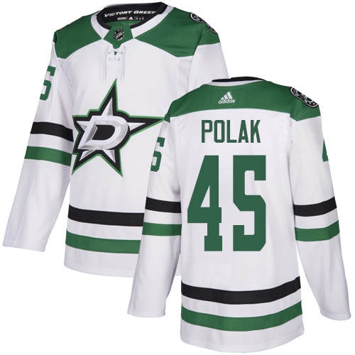 Adidas Dallas Stars #45 Roman Polak White Road Authentic Stitched Jersey Men's