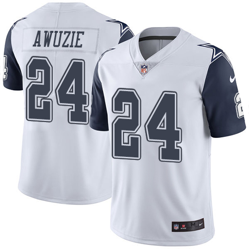 Dallas Cowboys #24 Chidobe Awuzie White Men's Stitched Limited Rush Jersey Men's