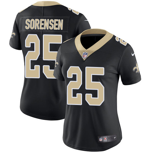 Saints #25 Daniel Sorensen Black Team Color Women's Stitched Vapor Untouchable Limited Jersey