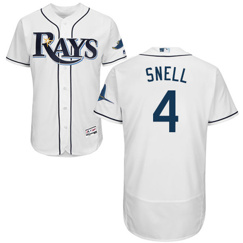 Tampa Bay Rays #4 Blake Snell White Flexbase Authentic Collection Stitched Jersey Men's