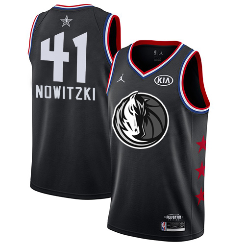 Dallas Mavericks #41 Dirk Nowitzki Black Womens Jordan Swingman 2019 All-Star Game Jersey Womens