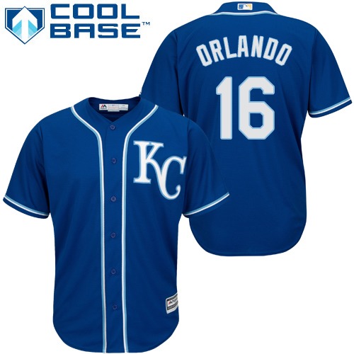 Kansas City Royals #16 Paulo Orlando Royal Blue Cool Base Stitched Youth Jersey Youth