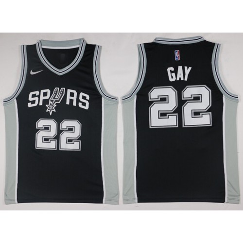San Antonio Spurs #22 Rudy Gay Black Swingman Icon Edition Jersey Mens