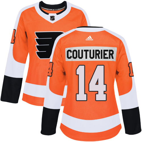 Adidas Philadelphia Flyers #14 Sean Couturier Orange Home Authentic Women's Stitched Jersey Womens