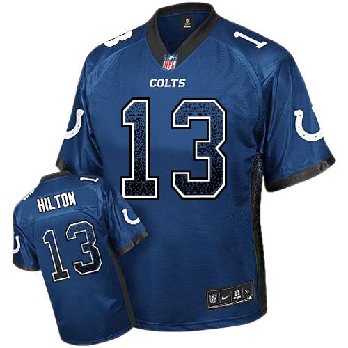 Colts #13 T.Y. Hilton Royal Blue Team Color Men's Stitched Elite Drift Fashion Jersey