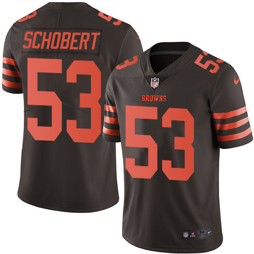 Cleveland Browns #53 Joe Schobert Brown Men's Stitched Limited Rush Jersey Men's