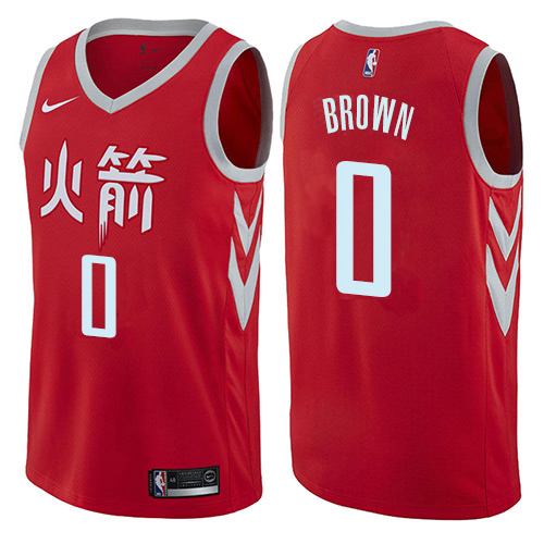 Houston Rockets #0 Sterling Brown Red Swingman City Edition Jersey Mens