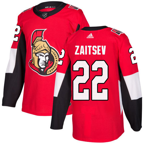 Adidas Ottawa Senators #22 Nikita Zaitsev Red Home Authentic Stitched Jersey Men's