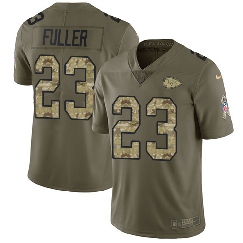 Kansas City Chiefs #23 Kendall Fuller Olive/Camo Men's Stitched Limited 2017 Salute To Service Jersey Men's