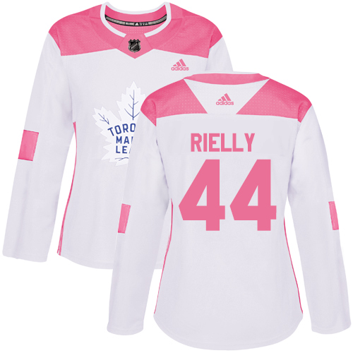 Adidas Maple Toronto Maple Leafs #44 Morgan Rielly White/Pink Authentic Fashion Women's Stitched Jersey Womens