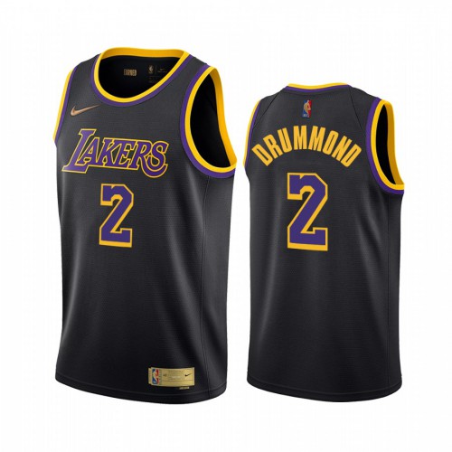 Los Angeles Los Angeles Lakers #2 Andre Drummond Black Swingman 2020-21 Earned Edition Jersey Mens