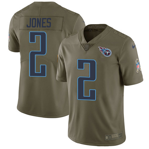 Tennessee Titans #2 Julio Jones Olive Youth Stitched Limited 2017 Salute To Service Jersey Youth