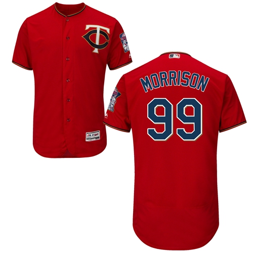 Minnesota Twins #99 Logan Morrison Red Flexbase Authentic Collection Stitched Jersey Men's