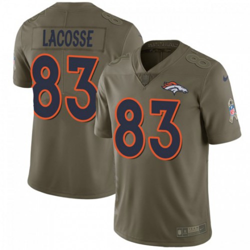 Denver Broncos #83 Matt LaCosse Olive Men's Stitched Limited 2017 Salute To Service Jersey Men's