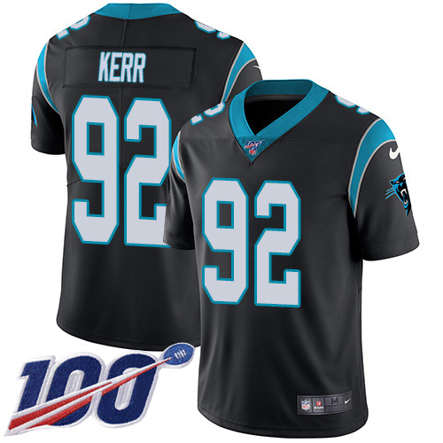 Carolina Panthers #92 Zach Kerr Black Team Color Youth Stitched 100th Season Vapor Untouchable Limited Jersey Youth