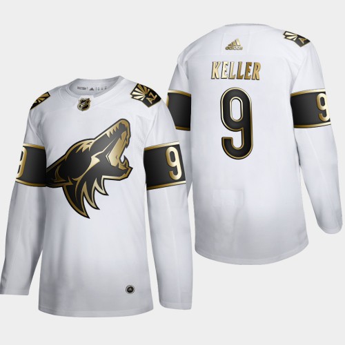 Arizona Arizona Coyotes #9 Clayton Keller Men's Adidas White Golden Edition Limited Stitched Jersey Men's