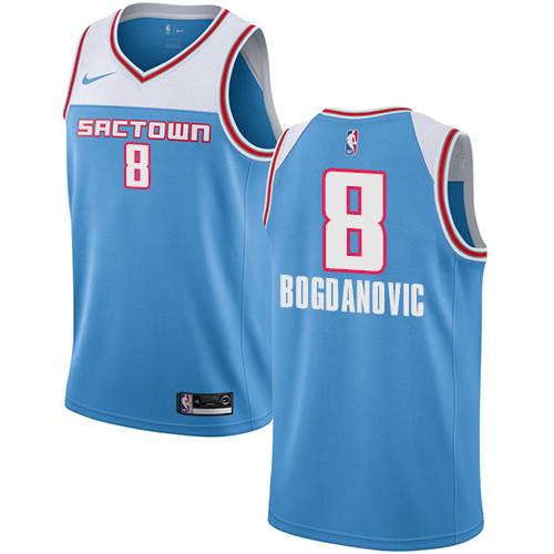 Sacramento Kings #8 Bogdan Bogdanovic Blue Swingman City Edition 2018/19 Jersey Mens