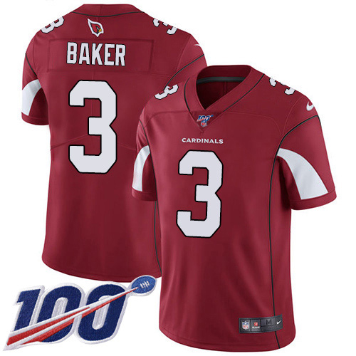 Cardinals #3 Budda Baker Red Team Color Men's Stitched 100th Season Vapor Untouchable Limited Jersey